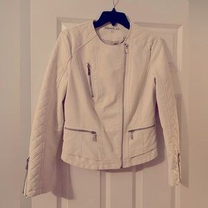 Kenneth Cole NY faux leather moto jacket size small